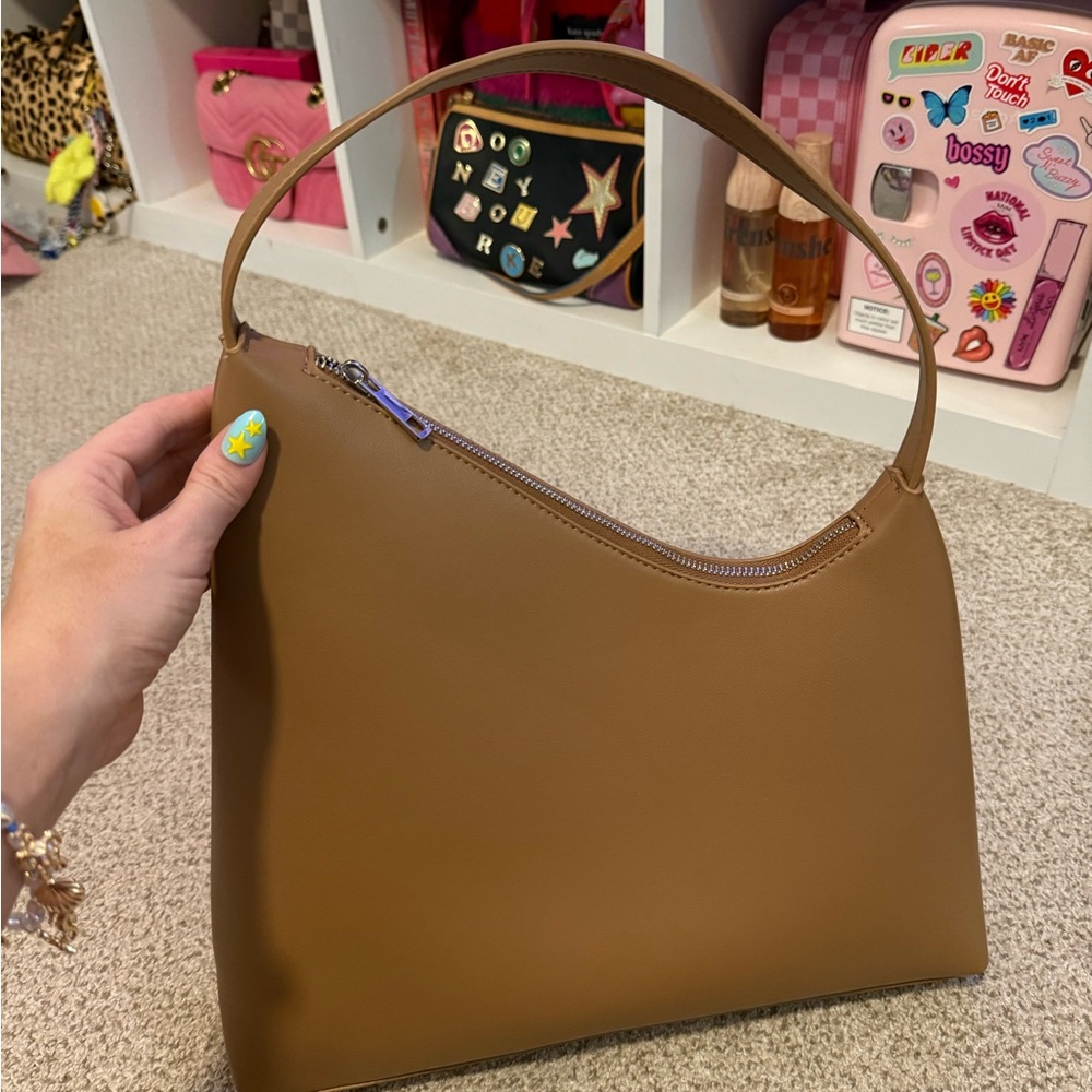 Brown Minimalist Y2K Hobo Shoulder Bag